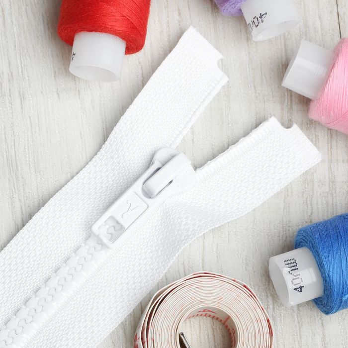 Молния "Трактор", №5, разъёмная, 65см, цвет белый