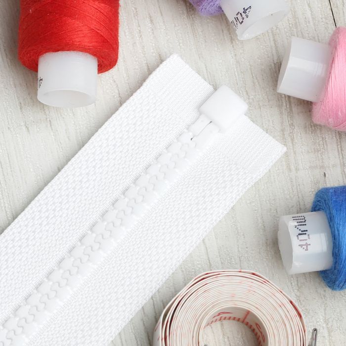 Молния "Трактор", №5, разъёмная, 65см, цвет белый