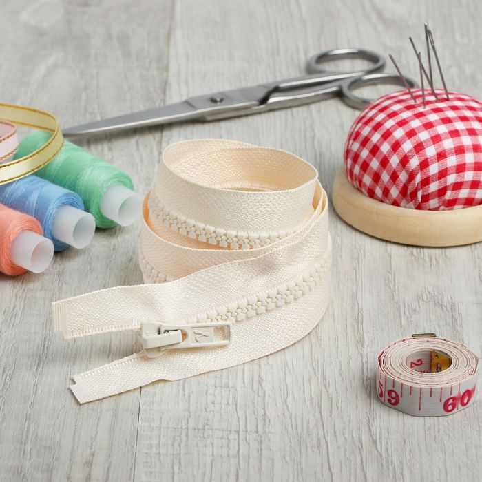 Молния "Трактор", №5, разъёмная, 65см, цвет кремовый