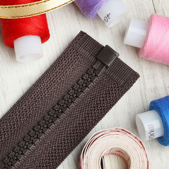 Молния "Трактор", №5, разъёмная, 65см, цвет тёмно-коричневый