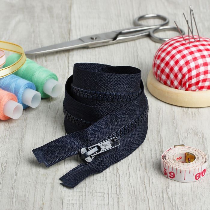 Молния "Трактор", №5, разъёмная, 65см, цвет тёмно-синий