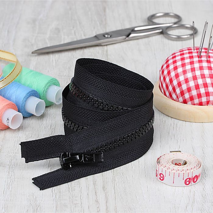 Молния "Трактор", №5, разъёмная, 90см, цвет чёрный