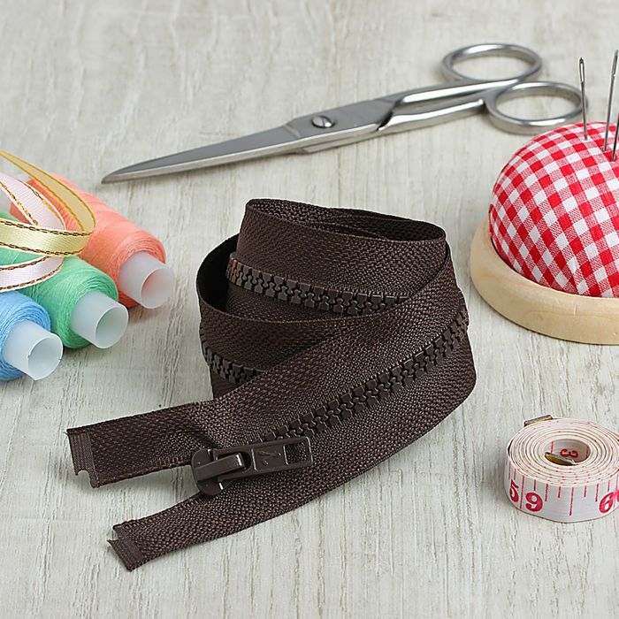 Молния "Трактор", №5, разъёмная, 90см, цвет тёмно-коричневый