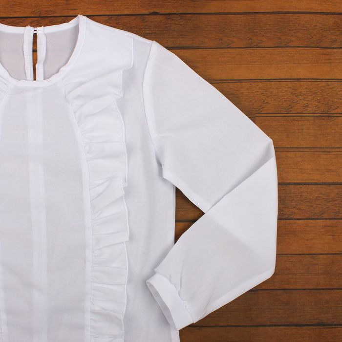 Блузка с воланами для девочки "Лика" , рост 134-140 см, цвет белый БШЛ