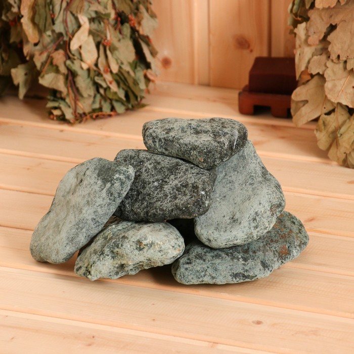 камень для бани габбро диабаз обвалованный коробка 20 кг мытый Камень для бани Дунит обвалованный, коробка 20 кг, мытый
