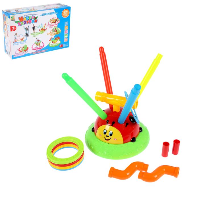 Развивающая игрушка-кольцеброс "Божья коровка", световые и звуковые эффекты