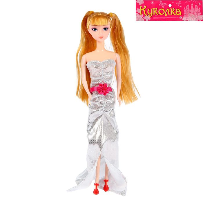Кукла модная "Оля" в вечернем платье, с длинными волосами, МИКС