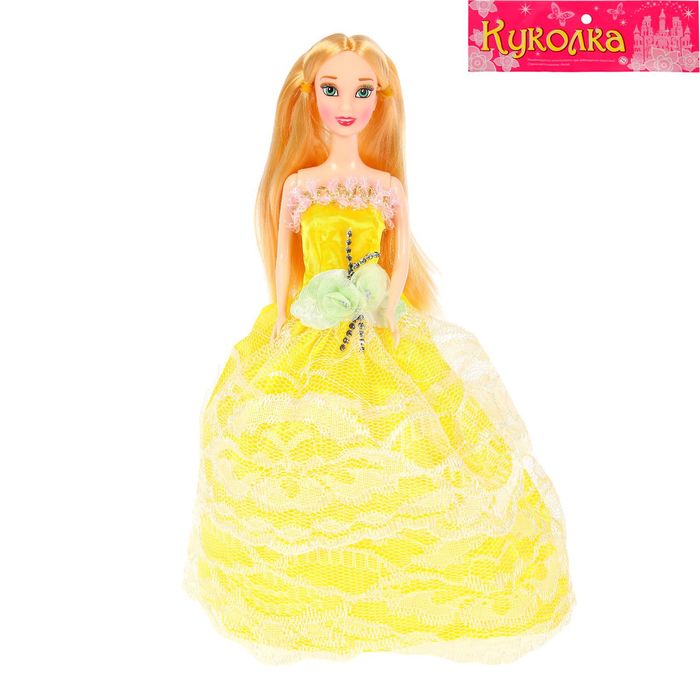 Кукла модель "Марина" в бальном платье, длинные волосы, МИКС