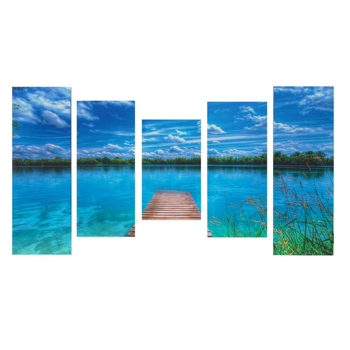 Модульная картина на подрамнике "Мост", 2 — 25×57, 2 — 25×72, 1 — 25×43 см, 125×72 см