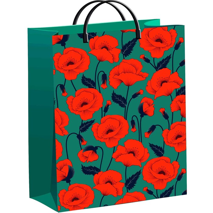 Пакет "Огненный мак", мягкий пластик,40 х 30, 140 мкм