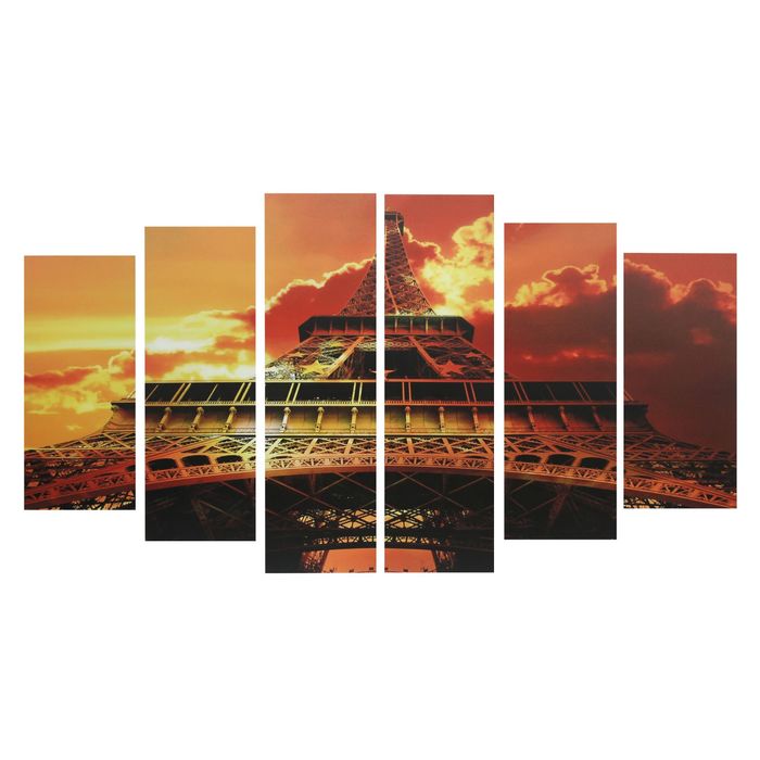 Модульная картина на подрамнике "Достопримечательность Парижа", 2 — 25×57,5, 2 — 25×74,5, 2 — 25×84,5