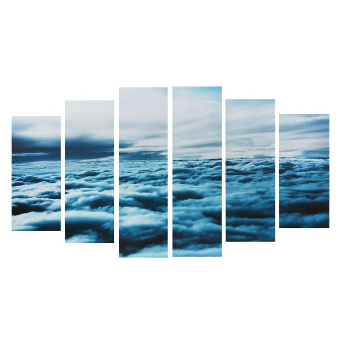 Модульная картина на подрамнике "Облака", 2 — 25×57,5, 2 — 25×74,5, 2 — 25×84,5 см, 150×84,5 см