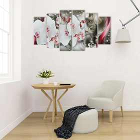 

Картина модульная на подрамнике "Цветки орхидеи" 2-25*57,5;2-25*74,5;2-25*84,5, 150*84,5см