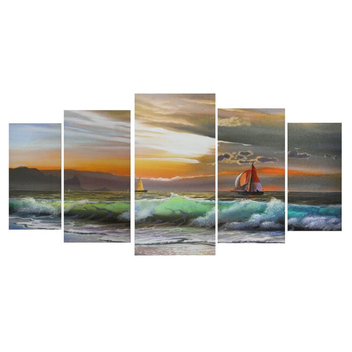 Модульная картина на подрамнике "Морское плавание", 2 — 40×80, 2 — 50×100, 1 — 60×120, 120×250 см