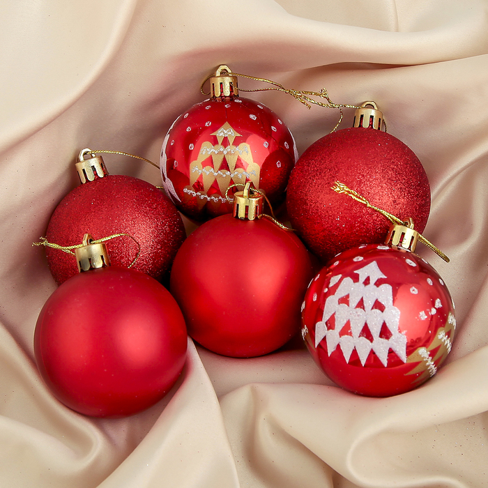 Новогодние шары "Гранд" (набор 6 шт.), ёлочка