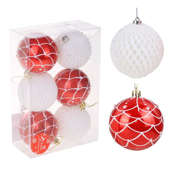 Новогодние шары "Гранд" (набор 6 шт.), жемчужная волна