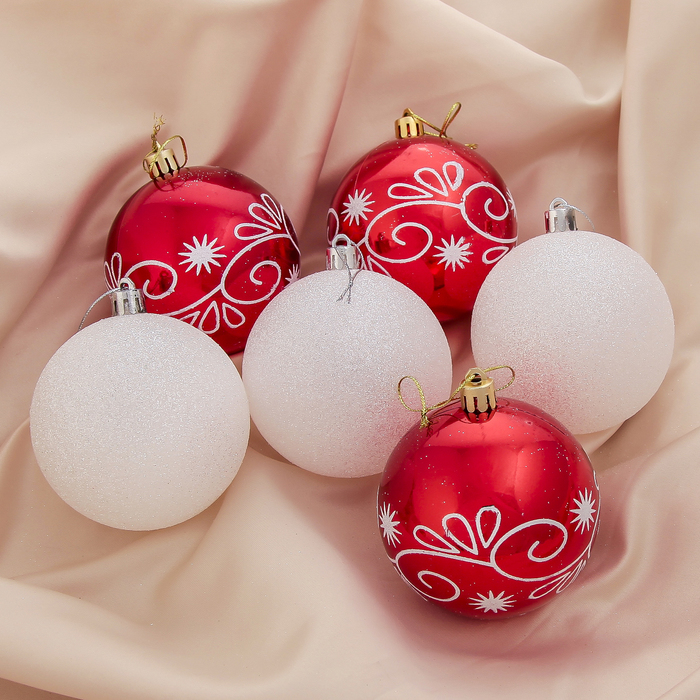 Новогодние шары "Гранд" (набор 6 шт.), узорные