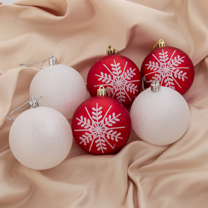 Новогодние шары "Гранд" (набор 6 шт.), снежинки