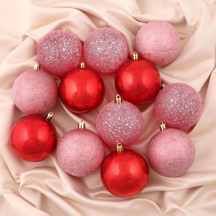 Новогодние шары "Розовое чудо" (набор 12 шт.)