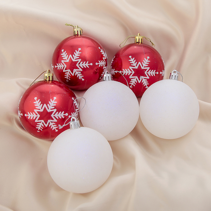 Новогодние шары "Гранд" (набор 6 шт.), снежинки