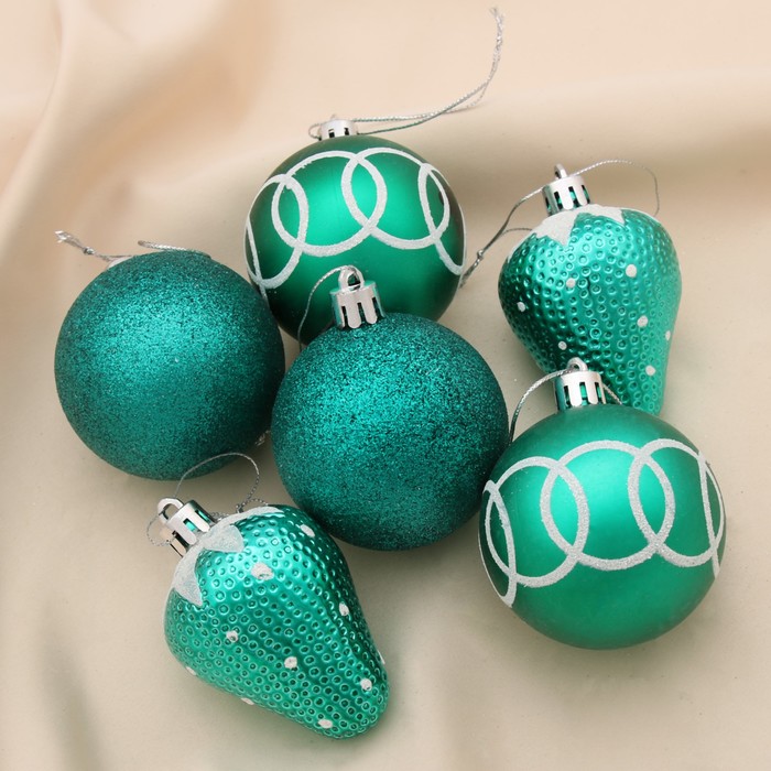 Ёлочные игрушки "Изумрудик" (набор 6 шт.), клубничка