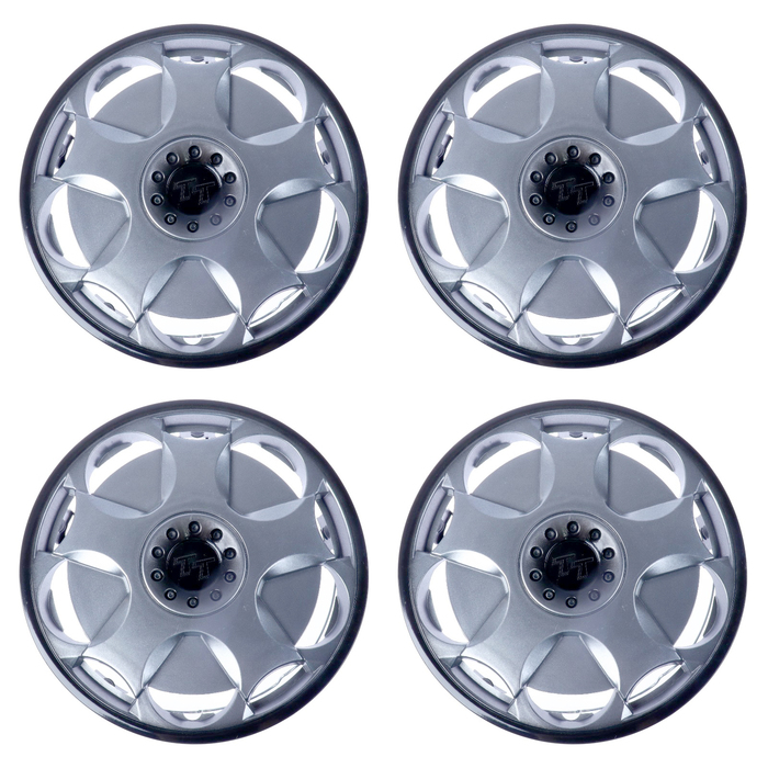 Колпаки колесные R13 "ТТ", серебристо-черный, набор 4 шт.