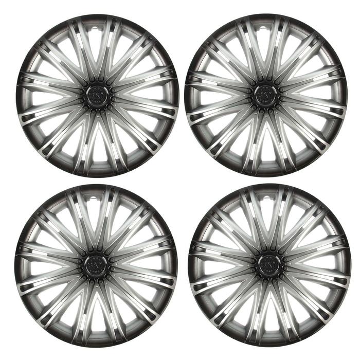 фото Колпаки колесные r14 "скай", серебристо-черный, набор 4 шт. torso