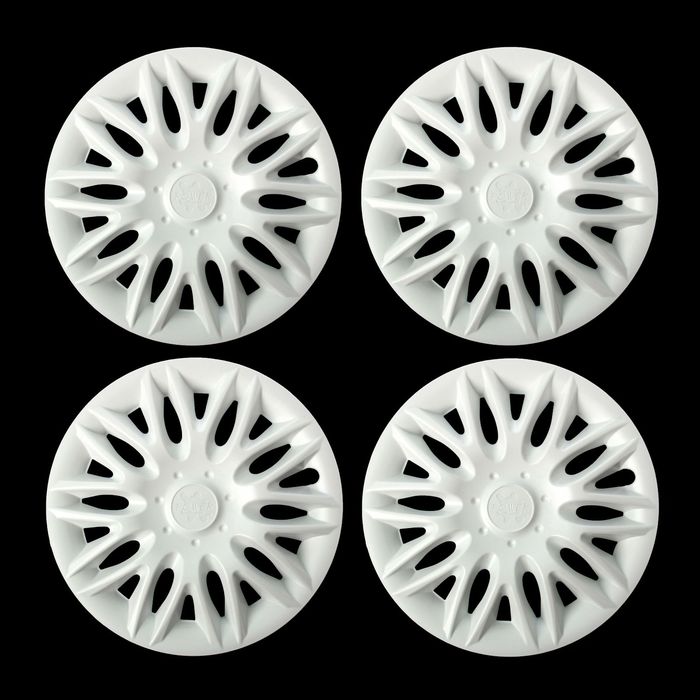 Колпаки колесные R14 "ПАУЭР", белый глянец, набор 4 шт.