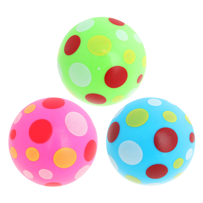 Мяч детский "Горошек" 8 см, 81 гр (набор 3 шт)