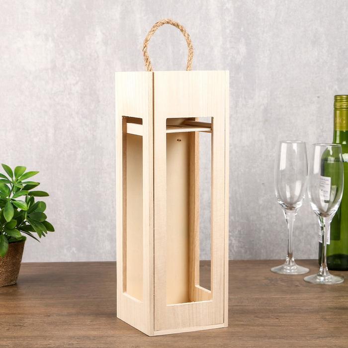 Шкатулка дерево для росписи под бутылку "Окошко" 35х12х12 см