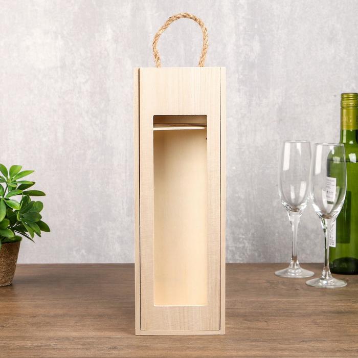 Шкатулка дерево для росписи под бутылку "Окошко" 35х12х12 см