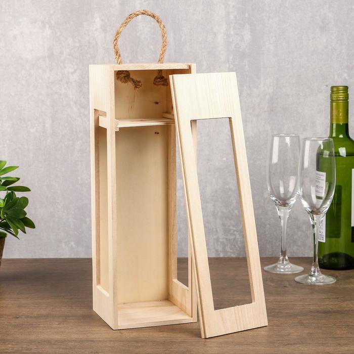 Шкатулка дерево для росписи под бутылку "Окошко" 35х12х12 см