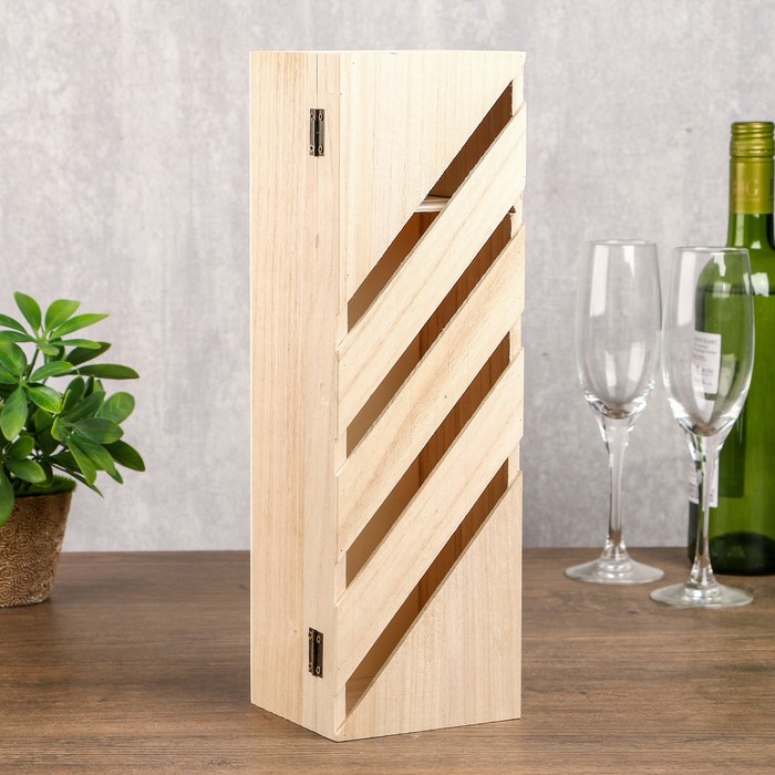 Шкатулка дерево для росписи под бутылку "Диагональ" 35,5х10х11 см