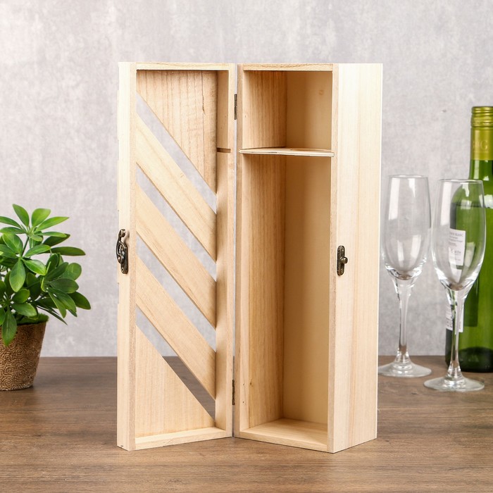 Шкатулка дерево для росписи под бутылку "Диагональ" 35,5х10х11 см