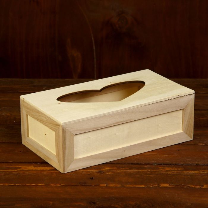 Шкатулка дерево для росписи "Сердце" 8х24х13 см