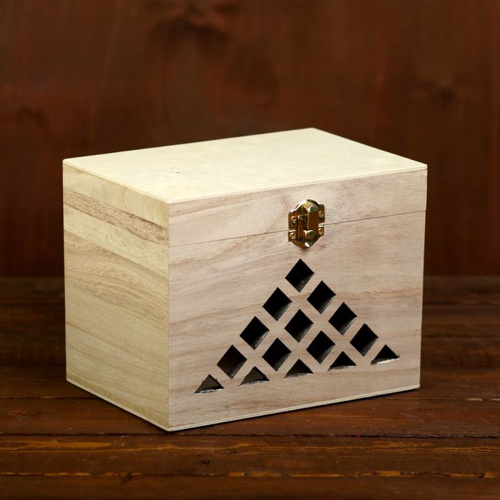 Шкатулка дерево для росписи "Плетенка" 14,5х18,5х13 см