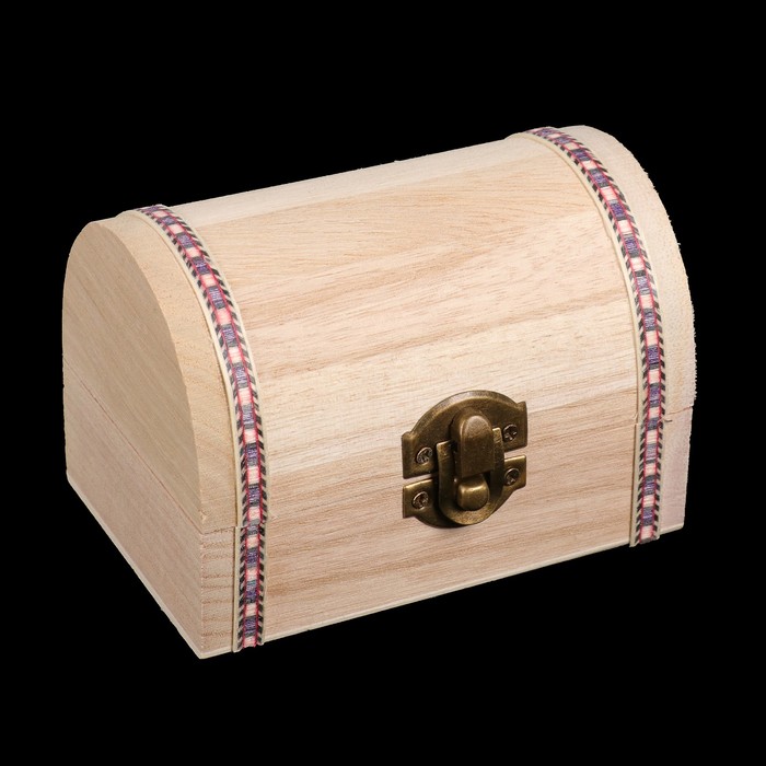 Шкатулка дерево для росписи "Сундучок с тесьмой" 7,5х7,5х11 см