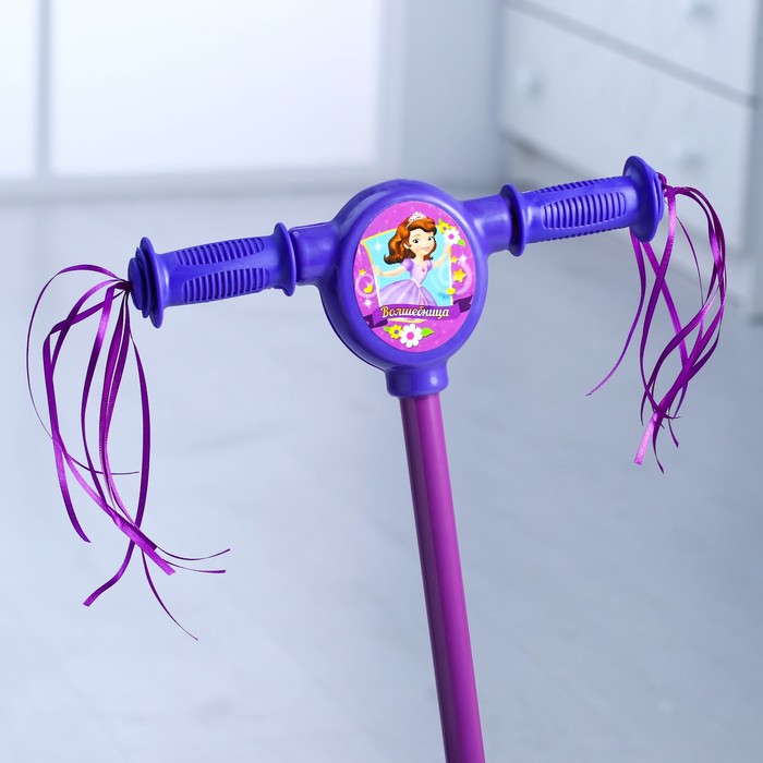 Самокат "София Прекрасная", музыка, свет, три колеса PVC d=130/110 мм