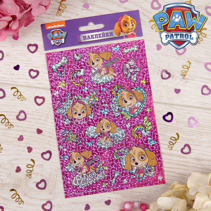 Щенячий патруль. Наклейки детские голография "Скай. Выше облаков", 11 х 16 см