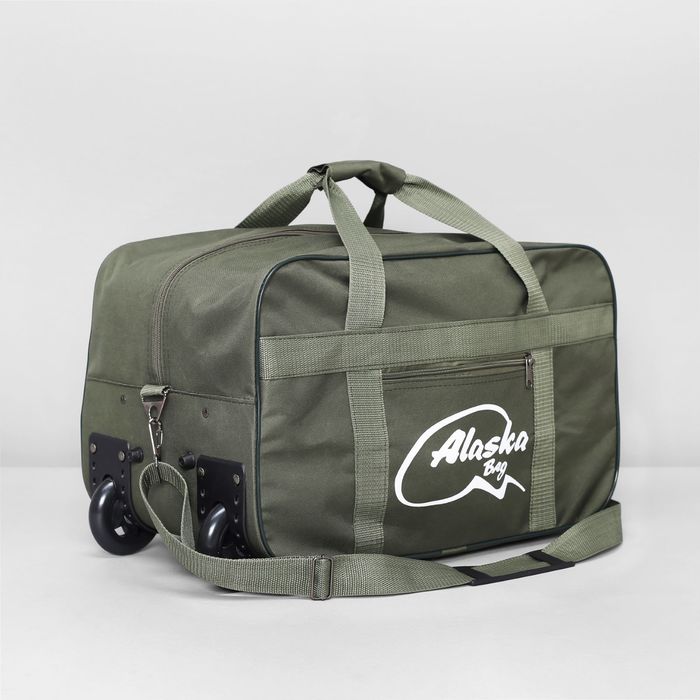 Сумка дорожная на колёсах, 1 отдел, наружный карман, цвет хаки