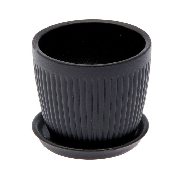 Кашпо "Осень" 0,25 л, вертикаль, чёрный лак