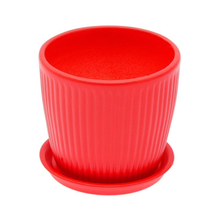 Кашпо "Осень" 0,5 л, вертикаль, красный лак