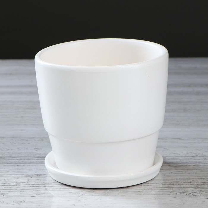 Кашпо "Тюльпан" 1 л, белый, лак