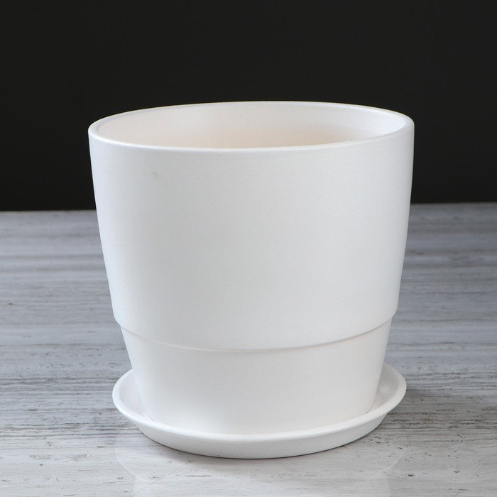 Кашпо "Тюльпан" 3 л, белый, лак