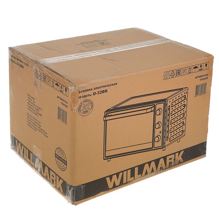 Духовой шкаф WILLMARK 0-32BK, 32 л, 1500 Вт, до 230", 3 режима работы