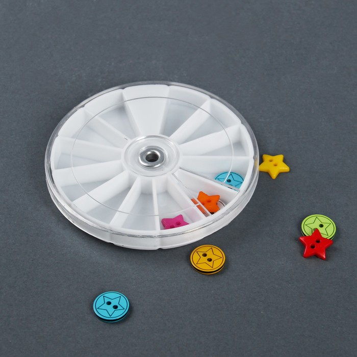 Контейнер для бисера "Карусель", 12 отделений, d=8см