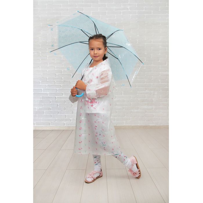 Зонт детский "Кружева", полуавтоматический, r=45,5см, цвет голубой