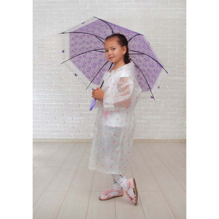 Зонт детский "Кружева", полуавтоматический, r=45,5см, цвет фиолетовый