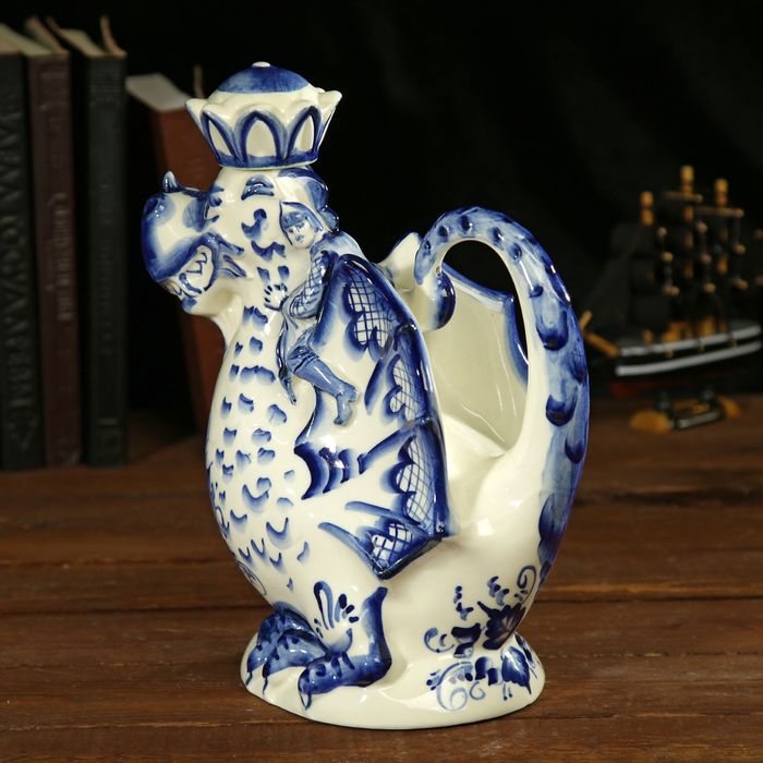 Штоф сувенирный фарфор "Дракон" 1 л кобальт 24х12х20 см