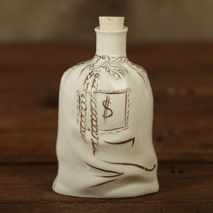 Мини-штоф фарфор "Мешок" 50 мл белый